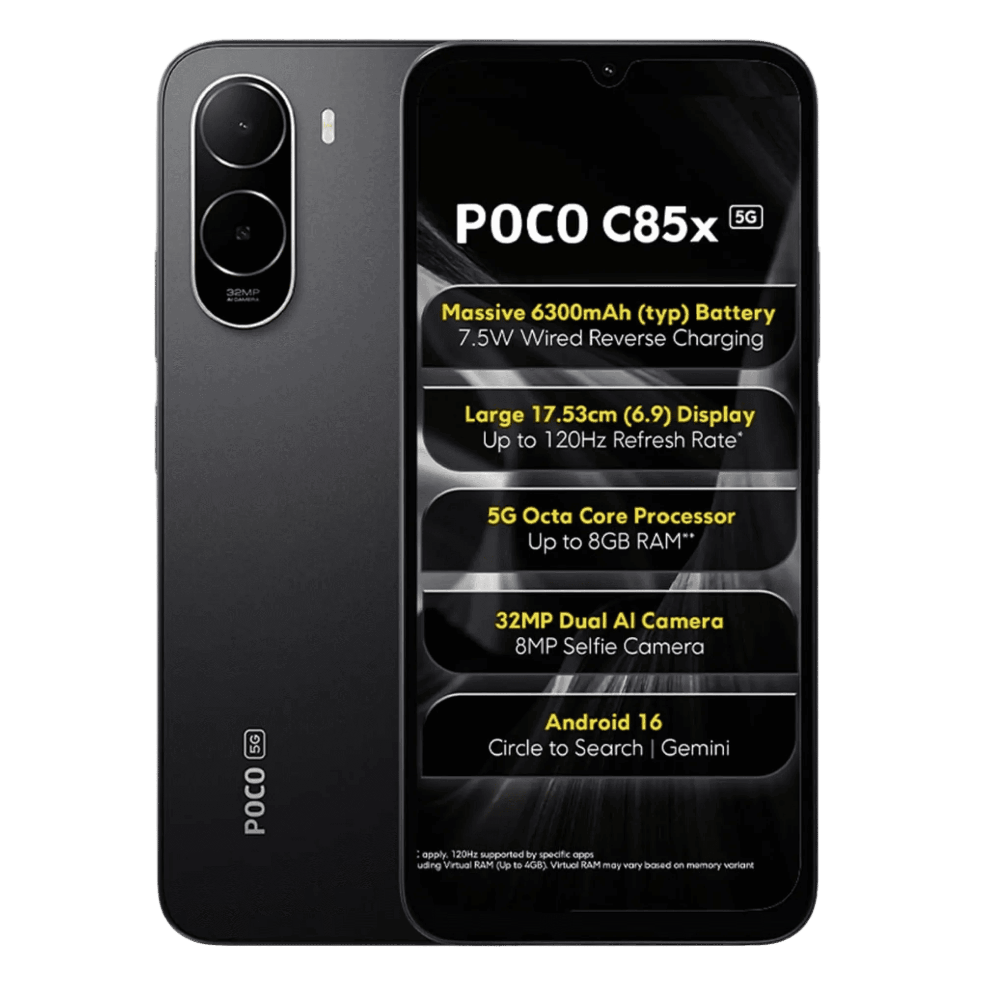 POCO C85X 5G 4GB/64GB ELITE BLACK